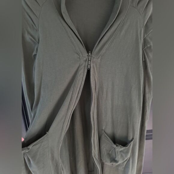 Indigenous Long Zip Up Fitted Jacket 100% Organic Cotton Fitted High Collar M - Picture 3 of 6